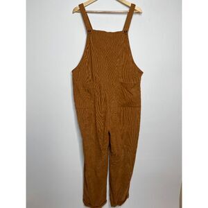 Brown‎ Corduroy Jumpsuit Overalls Size Large